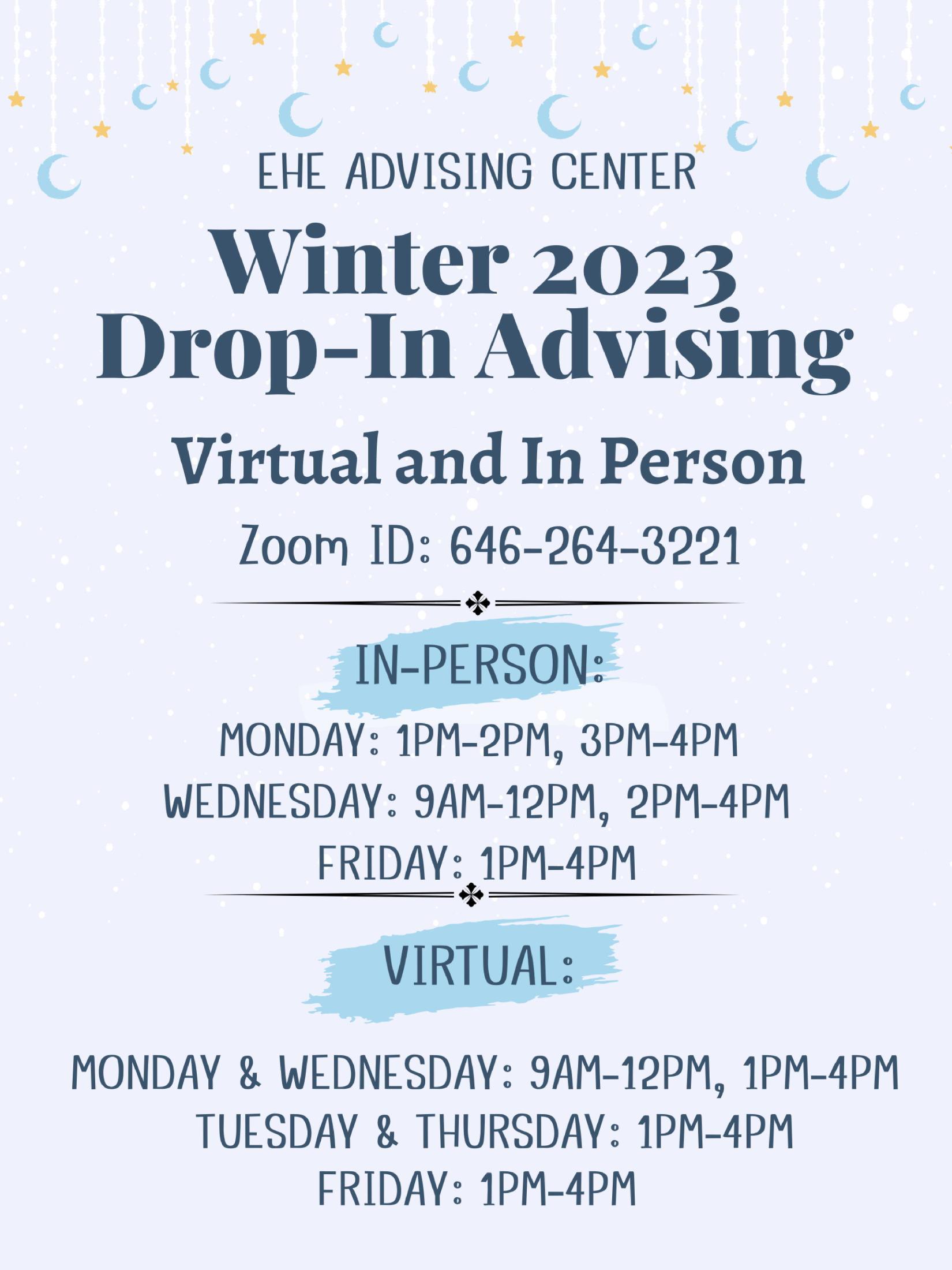 W23 DROP-IN ADVISING FLYER