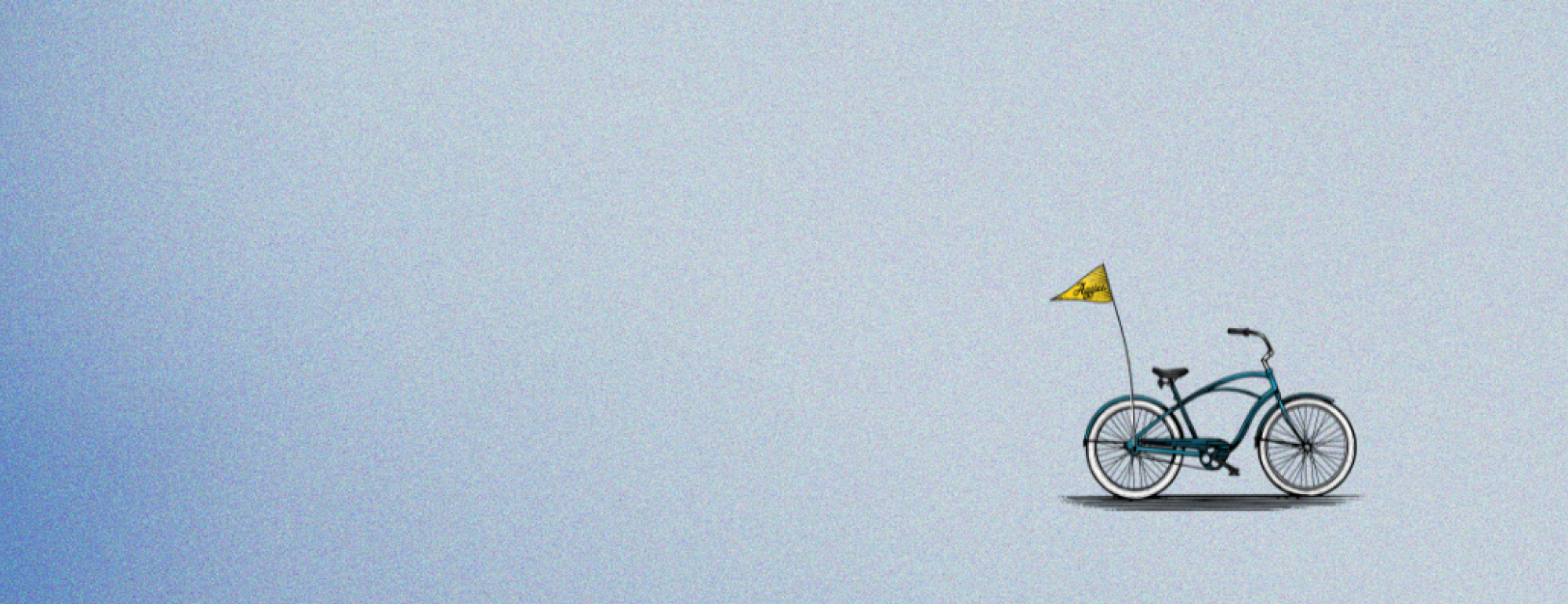 blue and light blue fade to black and white bicycle. 