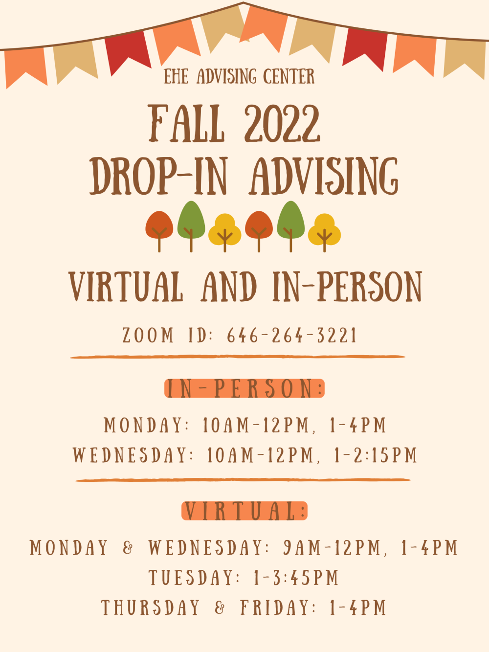 Fall 22 Advising Hours - Revised