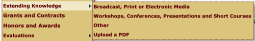 A screenshot of the Extending Knowledge popover.