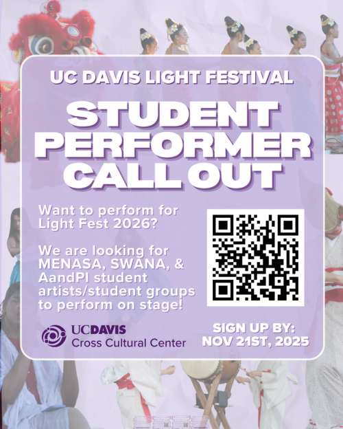 UC Davis Light Festival Opportunity Flyer for Cross Cultural Center