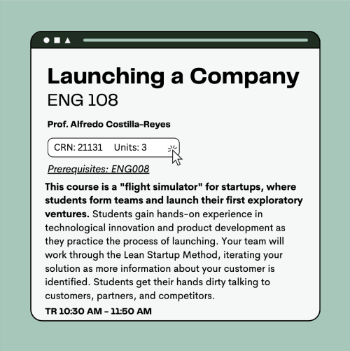 Flyer for Launching a Company Course